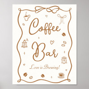 Póster Amor en Infusión Puestos de Café para Despedida de
