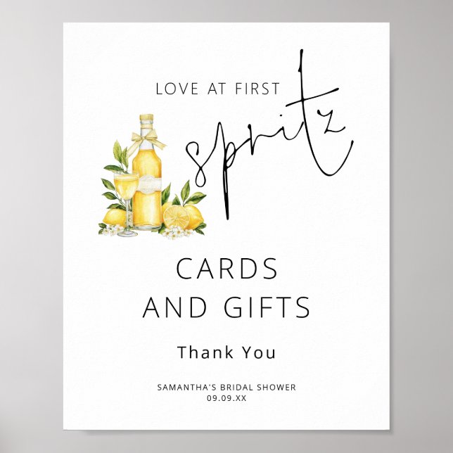Póster Amor en las primeras tarjetas de Spritz regalos du (Frente)