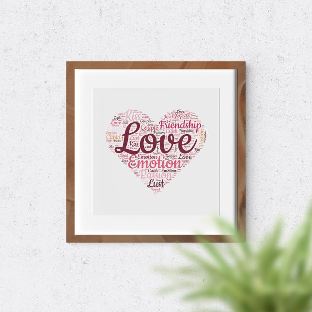 Póster Amor en palabras. Tipografía romántica. (Subido por el creador)
