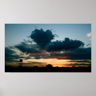 Póster AMOR en un atardecer