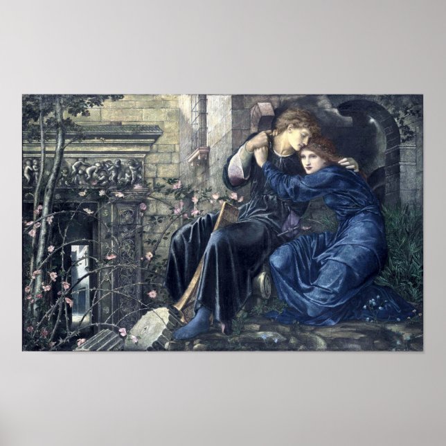 Póster Amor entre las ruinas de Burn-Jones (1873) (Frente)