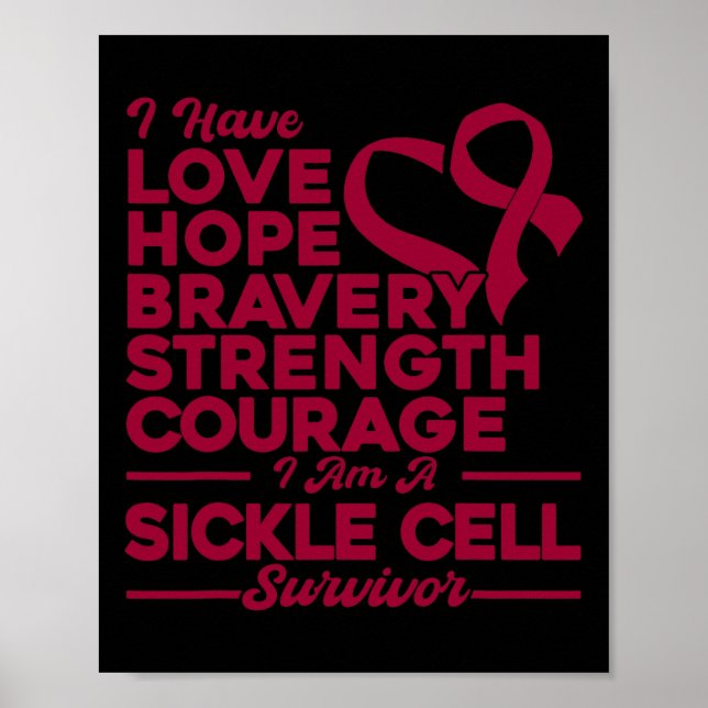 Póster Amor Esperanza Valiente Fuerza Celda Ansia (Frente)