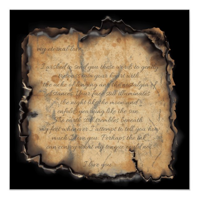 Póster Amor Eterno: Letra romántica inspirada en la vinta (Anverso)