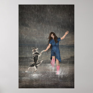 Póster Amor Fati o bailar bajo la lluvia