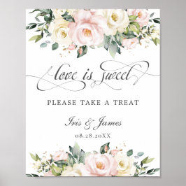 Póster Amor Floral Ivory Blush es Dulce Toma un Regalo