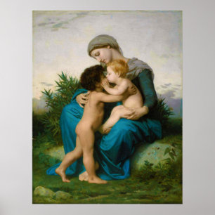 Póster Amor fraternal de William Adolphe Bouguereau