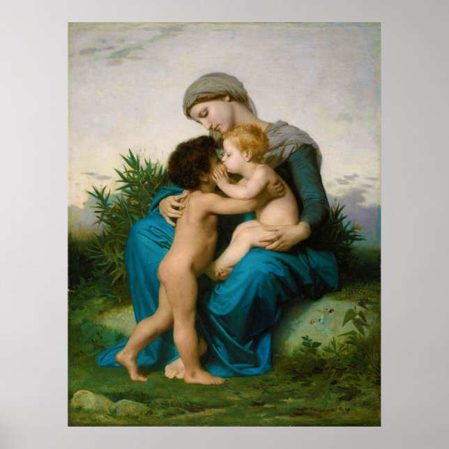 Póster Amor fraternal de William Adolphe Bouguereau (Frente)