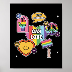 Póster Amor gay. Día del orgullo. LGTB+Orgullo.