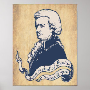 Póster Amor = Genio -Mozart
