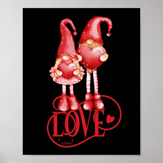 Póster AMOR GNOMES día de San Valentín romántico idea de  (Frente)