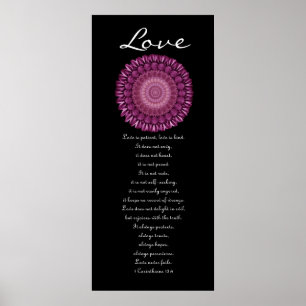 Póster Amor - guirnalda magenta de la margarita -