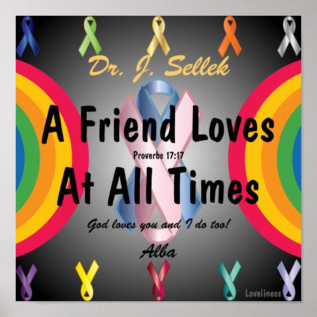 Póster Amor honra amistad Poster-Personalizar (Frente)