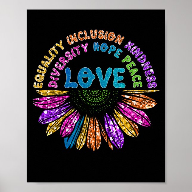 Póster AMOR Igualdad Inclusión Diversidad Esperanza Paz (Frente)