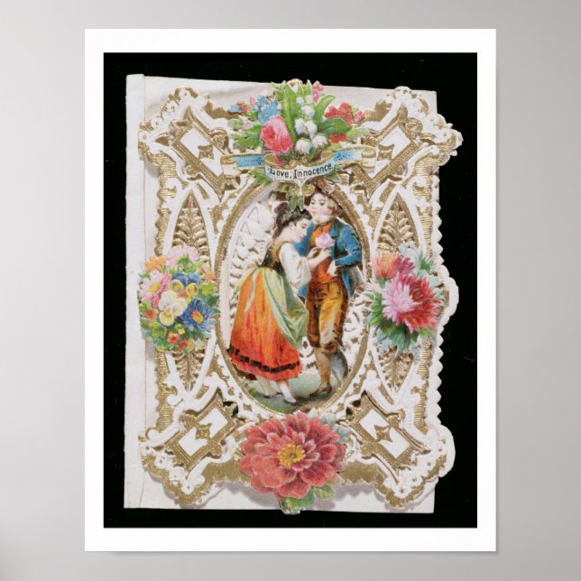 Póster Amor, inocencia, tarjeta de San Valentín, c.1870 ( (Frente)