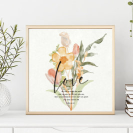 Póster Amor-Juan 3:16 floral naranja