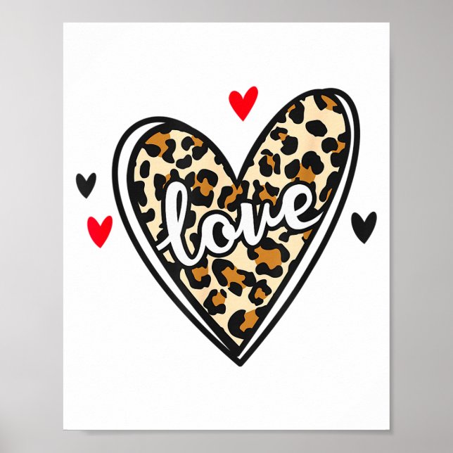 Póster Amor leopardo San Valentín  (Frente)