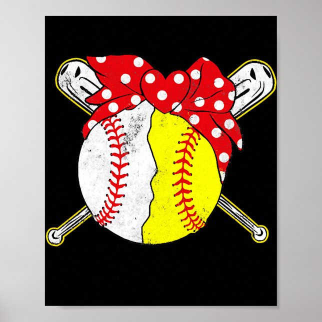 Póster Amor lindo Béisbol Softball Madre de Béisbol (Frente)