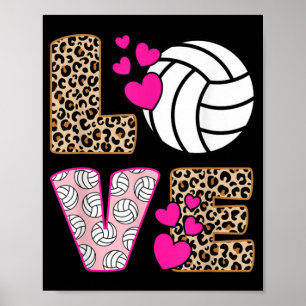 Póster Amor lindo Voleibol Leopardo Mujeres impresas Vo