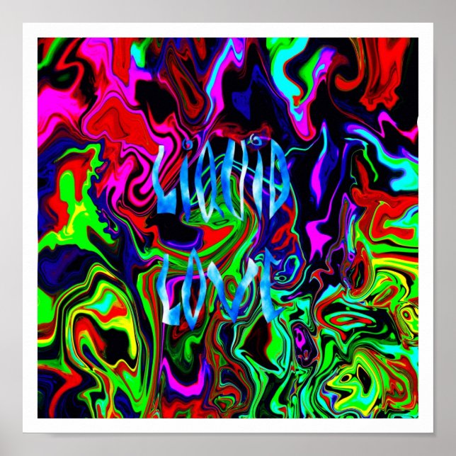 Póster Amor líquido ~ Imprimir con bordes blancos. (Frente)