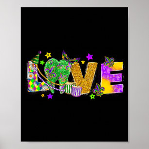 Póster Amor Mardi Gras Diente Bufón Dientes Dentista Dent