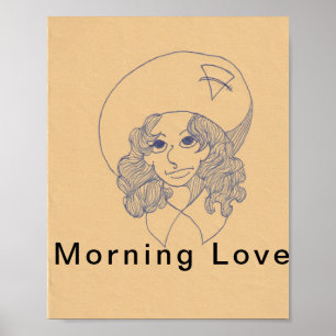 Póster Amor matutino, tarjeta de saludo