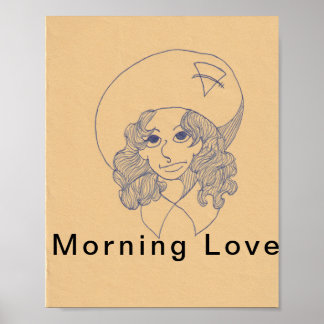 Póster Amor matutino, tarjeta de saludo