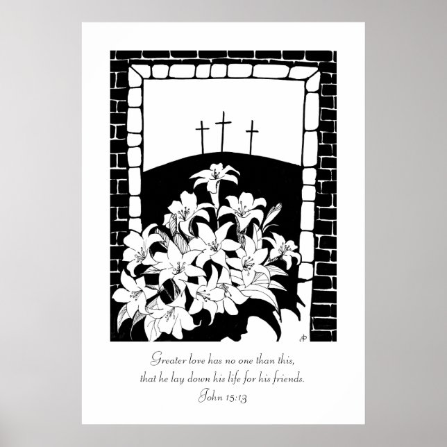 Póster "Amor mayor" (John 15:13) (Frente)