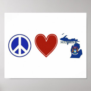 Póster Amor Michigan de la paz