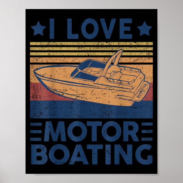 Póster Amor Motor-Boating Motorboating Divertido Capitán  (Frente)