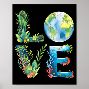 Póster Amor mundo día de la tierra 2026 ambiental animal 
