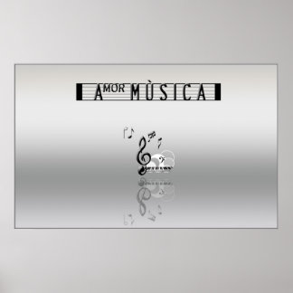 Póster Amor Música