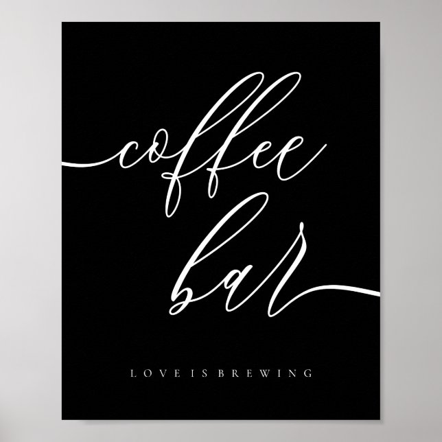 Póster Amor negro preparándose Café de la barra de bodas (Frente)