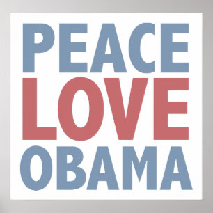 Póster Amor Obama de la paz