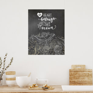 Póster Amor oceánico   Poster de pizarra