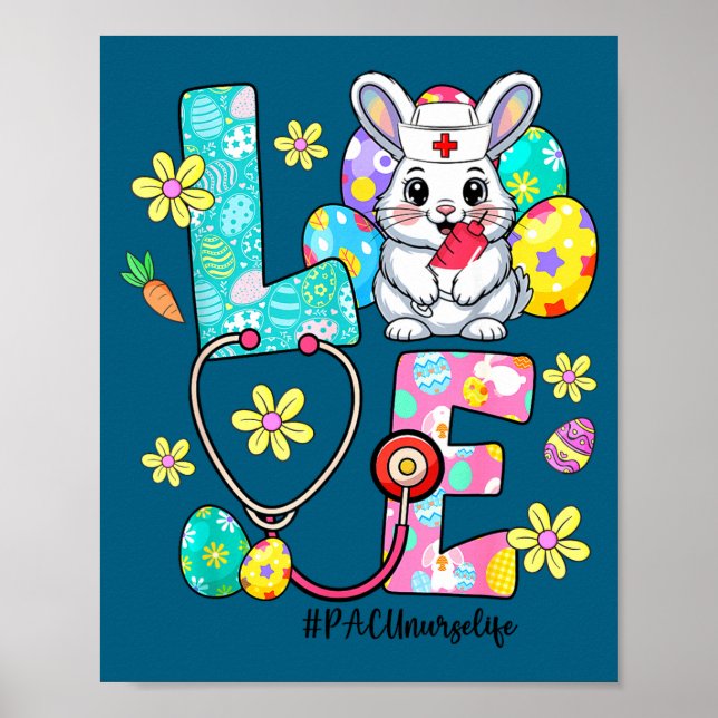 Póster Amor pacu enfermera vida conejo estetoscopio Pascu (Frente)