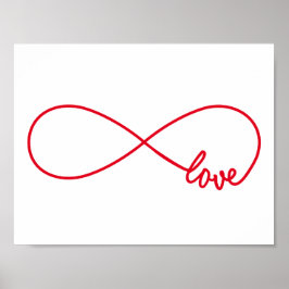 Póster Amor para siempre, signo de infinito rojo, amor in