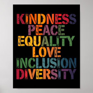 Póster Amor Paz Diversidad Inclusión Igualdad Hist Negro