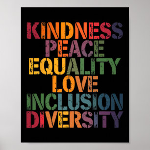 Póster Amor Paz Diversidad Inclusión Igualdad Historia Ne
