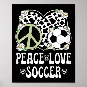 Póster Amor Paz Fútbol Amante Vaca Imprimir Mujeres Chica