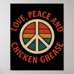 Póster Amor, Paz y Grasa de Pollo - Sig de Paz Vintage