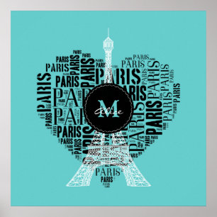Póster Amor personalizado París Torre Eiffel