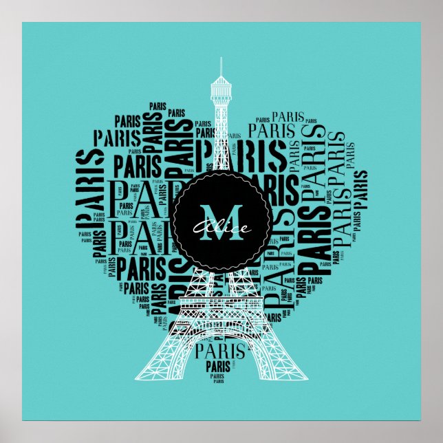 Póster Amor personalizado París | Torre Eiffel (Frente)