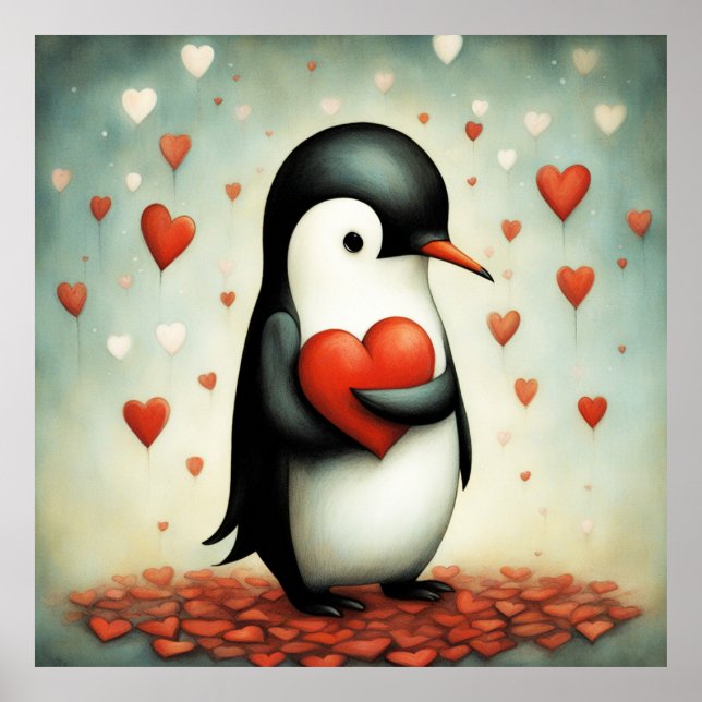 Póster Amor pingüino 1 (Frente)