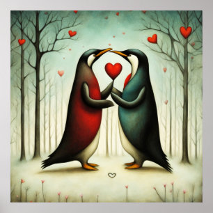 Póster Amor pingüino 2