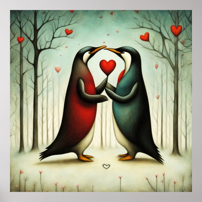 Póster Amor pingüino 2 (Frente)