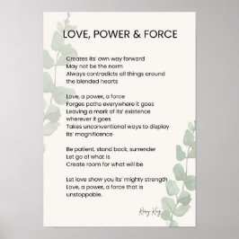 Póster Amor, poder, fuerza poesía