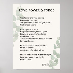 Póster Amor, poder, fuerza poesía
