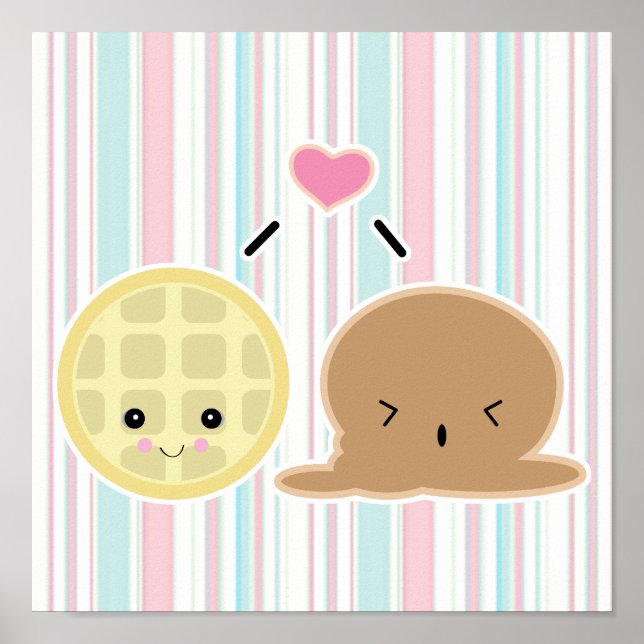 Póster amor por el gofre y los helados (Frente)