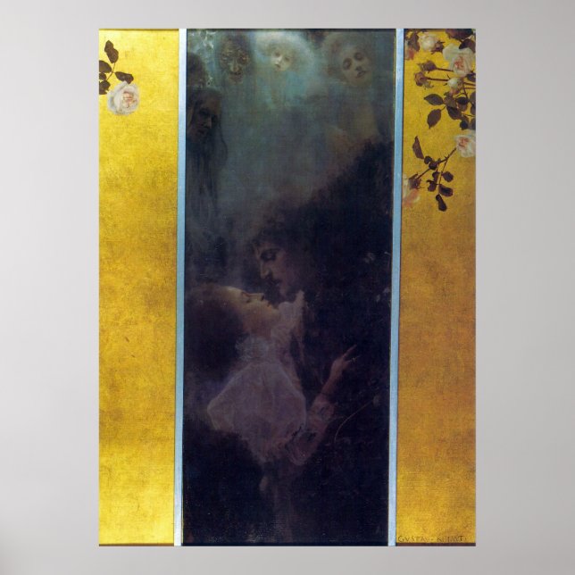 Póster Amor por Gustav Klimt (Frente)