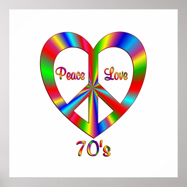 Póster Amor por la paz de los años 70 (Frente)